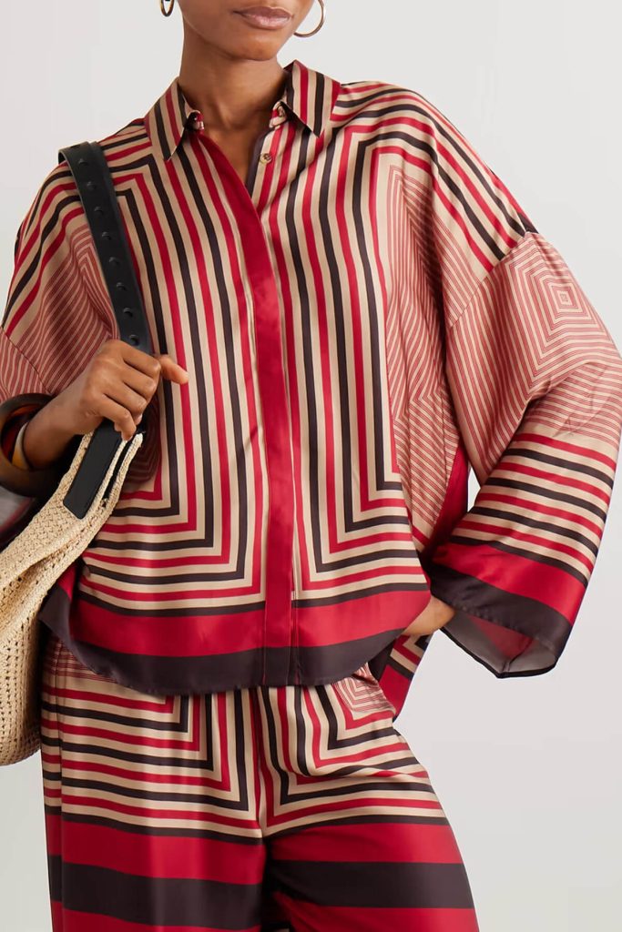 Printed Satin Loose Fit Blouse