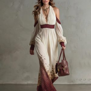 Printed Leopard Print Resort Maxi Dress