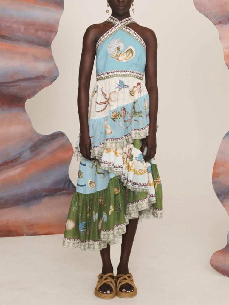 Printed Floral Midi Dress