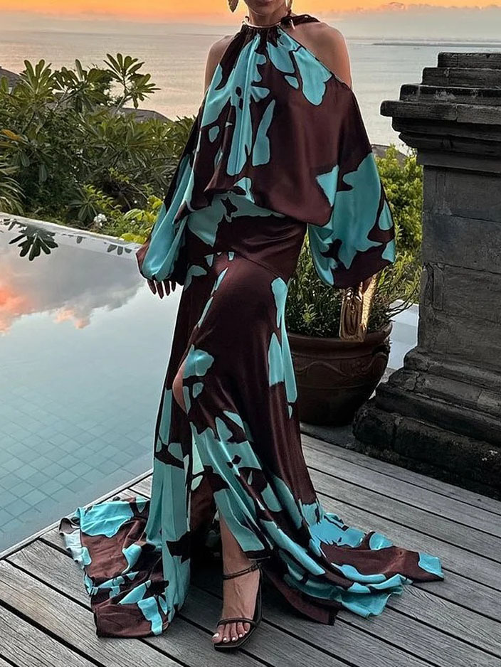 Printed Elegant Maxi Dress