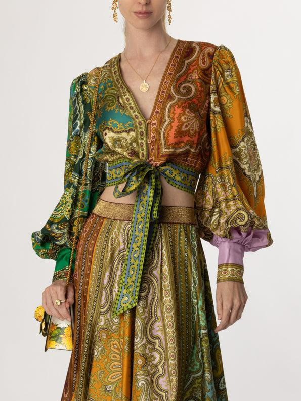 Printed Satin Blouse